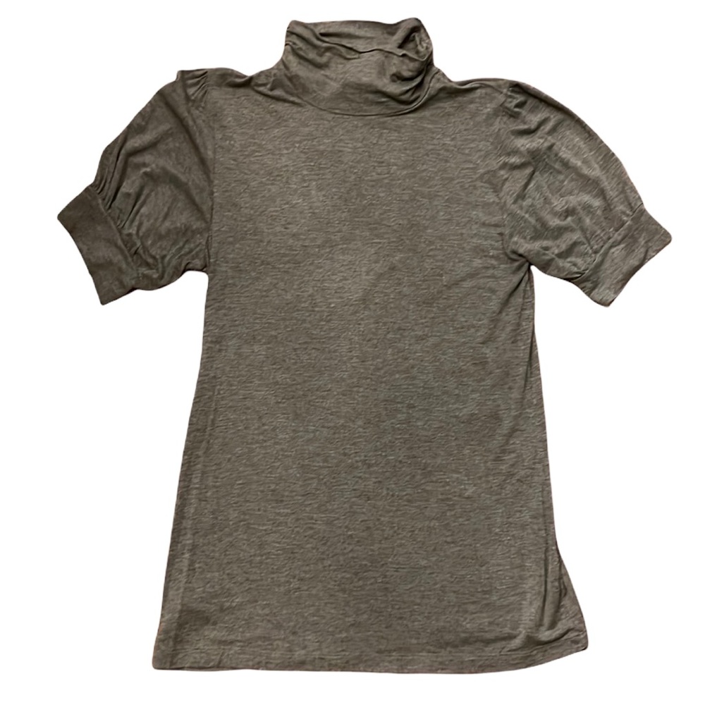 Puff Sleeve Grey Top, Loft Size M